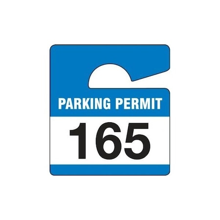 Accuform Parking Permit Tag, Numbered 900-999, Yellow, 3in x 2.75in, Laminated PF-Cardstock, 100PK TNT824YLK